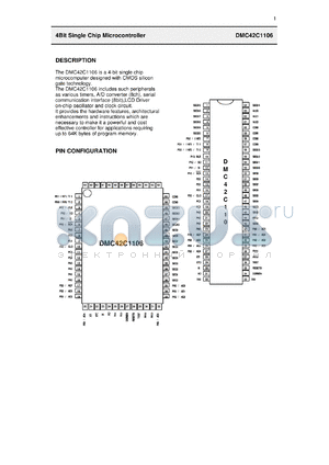 DMC42P1106 datasheet - 4bit single chip microcontroller