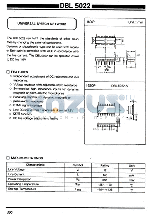 DBL5022-V datasheet - Universal speech network