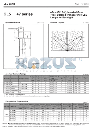 GL5HY47 datasheet - LED lamp