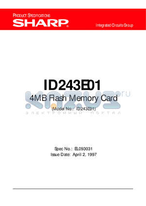 ID242E01 datasheet - 4MB flash memory card