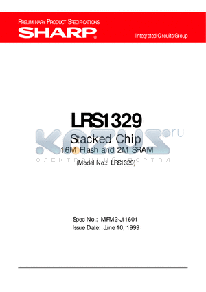 LRS1329 datasheet - Stacked chip 16M flash and 2M SRAM