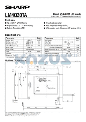 LM4Q30TA datasheet - Black & white DMTN LCD module