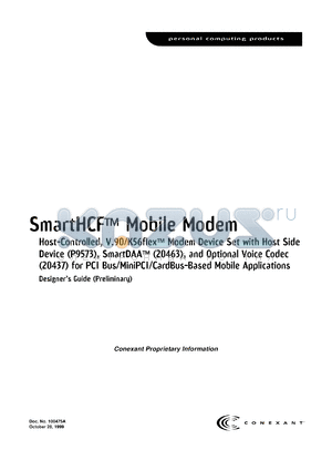 LSD20463 datasheet - Smart HCF mobile modem