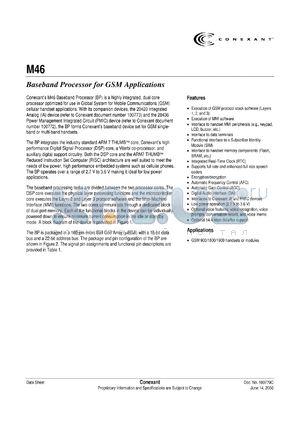 M4640-19 datasheet - Baseband processor for GSM application