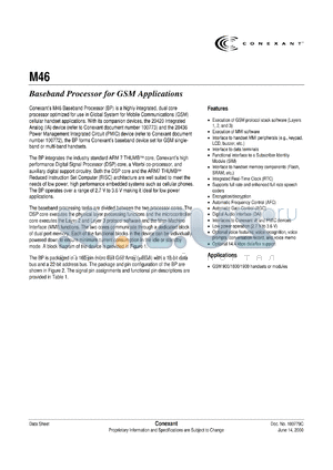 M4641-20 datasheet - Baseband processor for GSM application