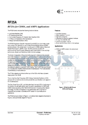 RF25A datasheet - RF25A for CDMA and AMPS application