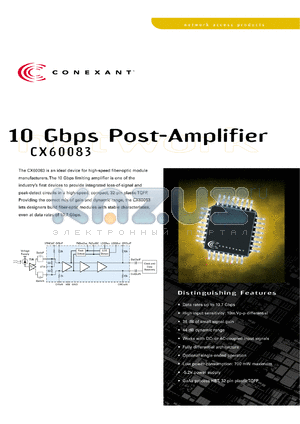 CX260083 datasheet - 10 gbps post-amplifier