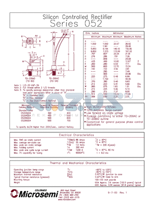 05203GOA datasheet - Silicon Controlled Rectifier