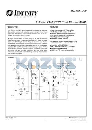 109T datasheet - Positive Fixed Linear Voltage Regulators