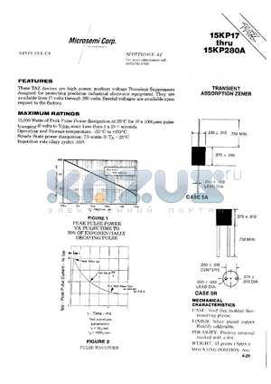 15KP280C datasheet - Transient Voltage Suppressor