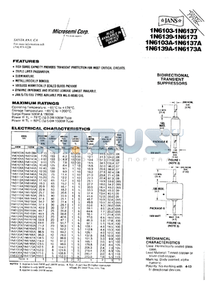 1N6159US datasheet - Transient Voltage Suppressor