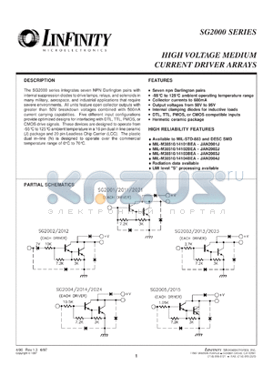 2001J datasheet - Driver - Medium Current Array