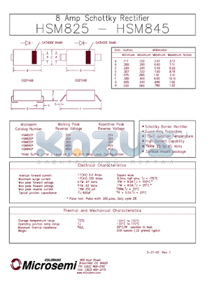 HSM825J datasheet - Schottky Rectifier