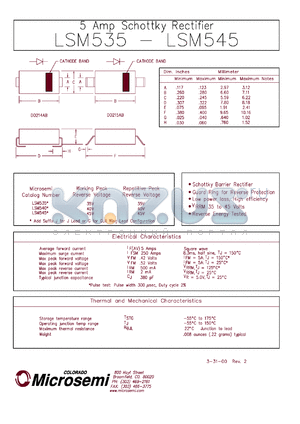 LSM540J datasheet - Schottky Rectifier