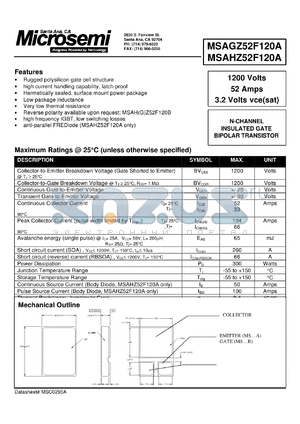 MSAHZ52F120A datasheet - Insulated Gate Bipolar Transistor