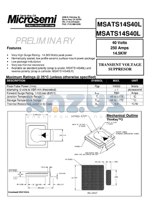 MSATS14S40LR datasheet - Transient Voltage Suppressor