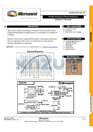 MXP1041PC-V datasheet - Photoconductive Detectors