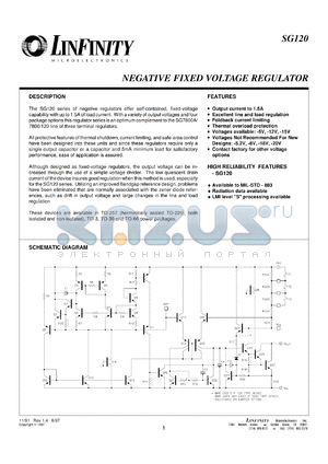 SG120A-20IG datasheet - Negative Fixed Linear Voltage Regulators