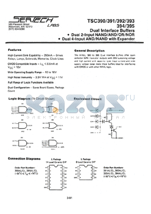 TC394AL/CL datasheet - High Noise Immunity Logic