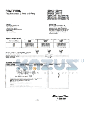 UTR4430 datasheet - Standard Rectifier (trr more than 500ns)