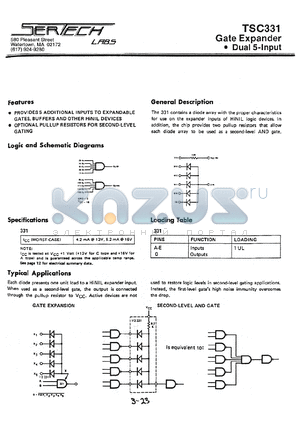 TC331AL/CL datasheet - High Noise Immunity Logic