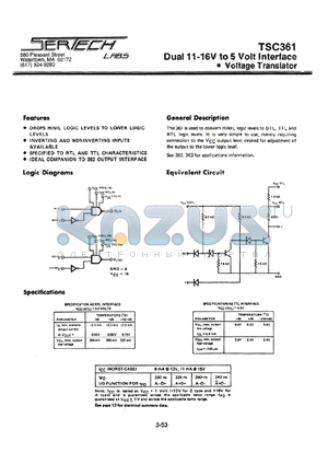 TC361AL/CL datasheet - High Noise Immunity Logic