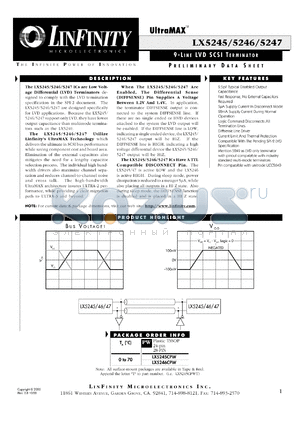 LX5247CPW datasheet - SCSI - Low Voltage Differential (LVD)