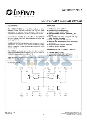 SG55327L/883B datasheet - Memory Driver - Quad Source