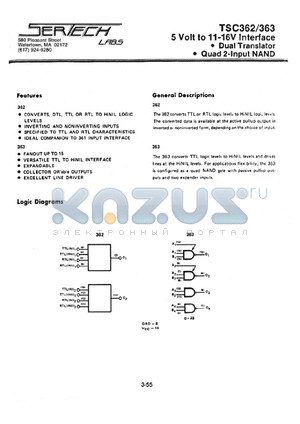 TC362AL/CL datasheet - High Noise Immunity Logic