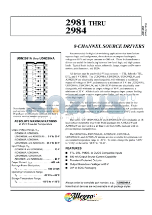 UDQ2982A datasheet - 8-channel source drivers