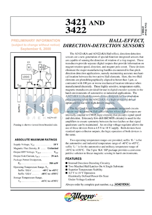 A3421LKA-TL datasheet - Hall-effect,direction-detection sensor