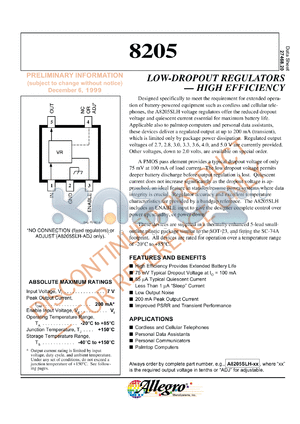 A8205SLH-3.0 datasheet - Low-dropout regulator