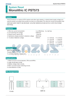 PST573CM datasheet - System reset