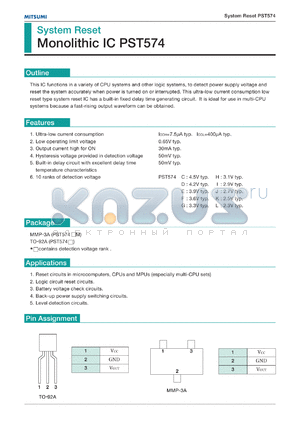 PST574LM datasheet - System reset