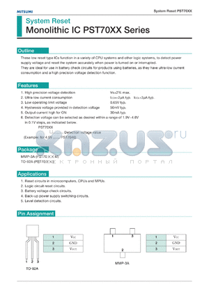 PST7022M datasheet - System reset