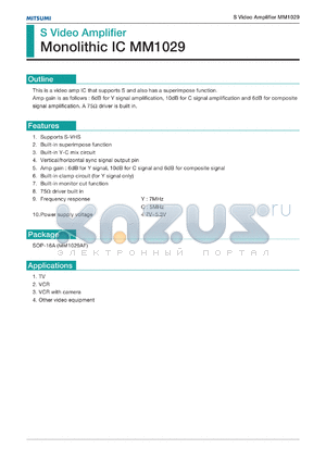 MM1029AF datasheet - S video amplifier