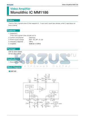 MM1186XF datasheet - Video amplifier