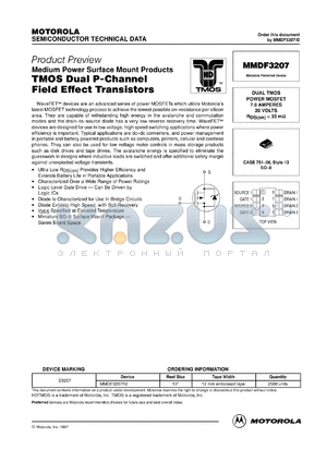 MMDF3207R2 datasheet - TMOS dual N-channel field effect transistor