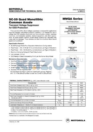 MMQA13VT3 datasheet - SC-59 quad monolithic common anode