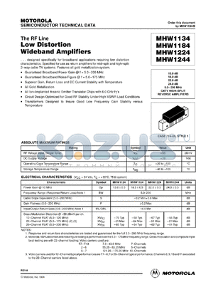 MHW11184 datasheet - Low distortion wideband amplifier