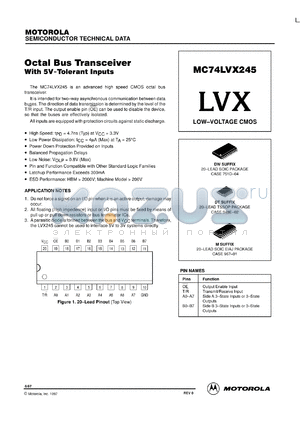 MC74LVX245D datasheet - Octal bus transceiver