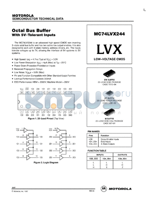 MC74LVX244D datasheet - Octal bus buffer