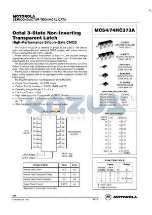 MC74HC373ASD datasheet - Octal 3-state non-inverting transparent latch