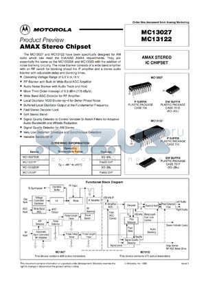 MC13022P datasheet - AMAX stereo chipset