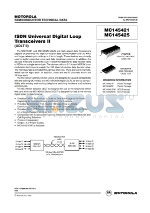 MC145425P datasheet - ISDN universal digital loop transceiver II