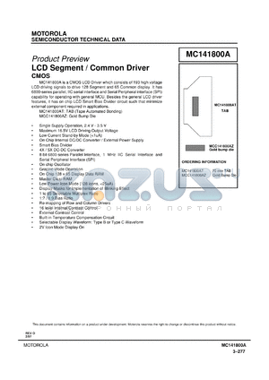 MCC141800AZ datasheet - LCD segment/common driver