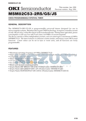 MSM82C53-2GS-K datasheet - CMOS programmable interval timer