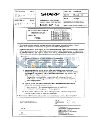 PC123S datasheet - Photocoupler