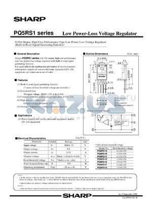 PQ5RS1A datasheet - Low power-loss voltage regulator