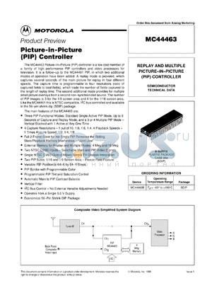 MC44463B datasheet - Picture-in-picture controller